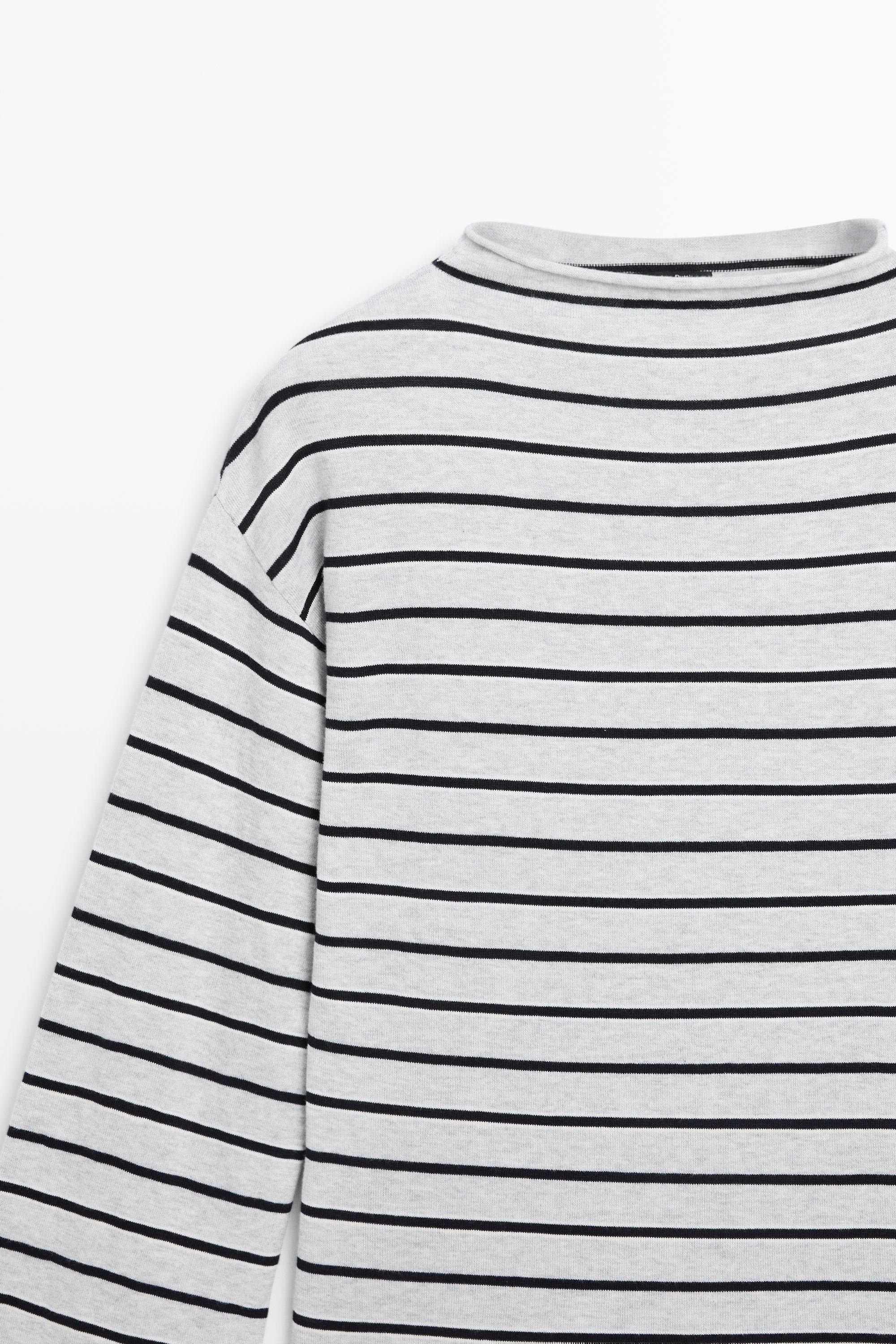 100% cotton striped knit sweater